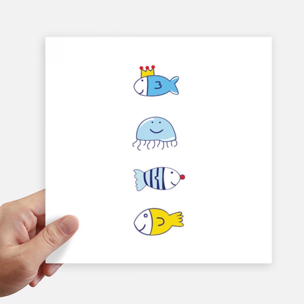 Pegatinas cuadradas de medusas para pared y portátil de 20cm, pack de 4 unidades de DIYthinker