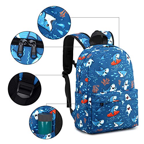 Camtop Preschool Backpack For Kids Boys Toddler Backpack Kindergarten School Bookbags (Cute Shark-Navy) Medium #TOP5