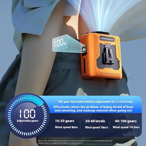 Ventilador de cintura con efecto de enfriamiento en 3 segundos y batería de 6000 mAh 6