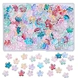 Exquisite Five Petal Flower Design: Colorful bead are designed in the shape of five petal flower, with a variety of colors. They are exquisitely designed, vivid and lovely, full of spring atmosphere, and can be harmoniously matched with other accesso...