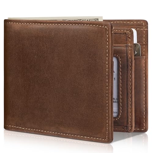Image of Artpaxy Mens Wallet Bifold Genuine Leather RFID Blocking Wallet for Men with 1 ID Windows 13 Card Holders 2 cash pockets 1 Gift Box