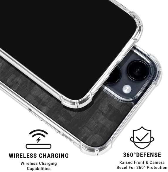 Skinit Clear Phone Case Compatible with iPhone 14 - Officially Licensed NFL Buffalo Bills Black & White Design