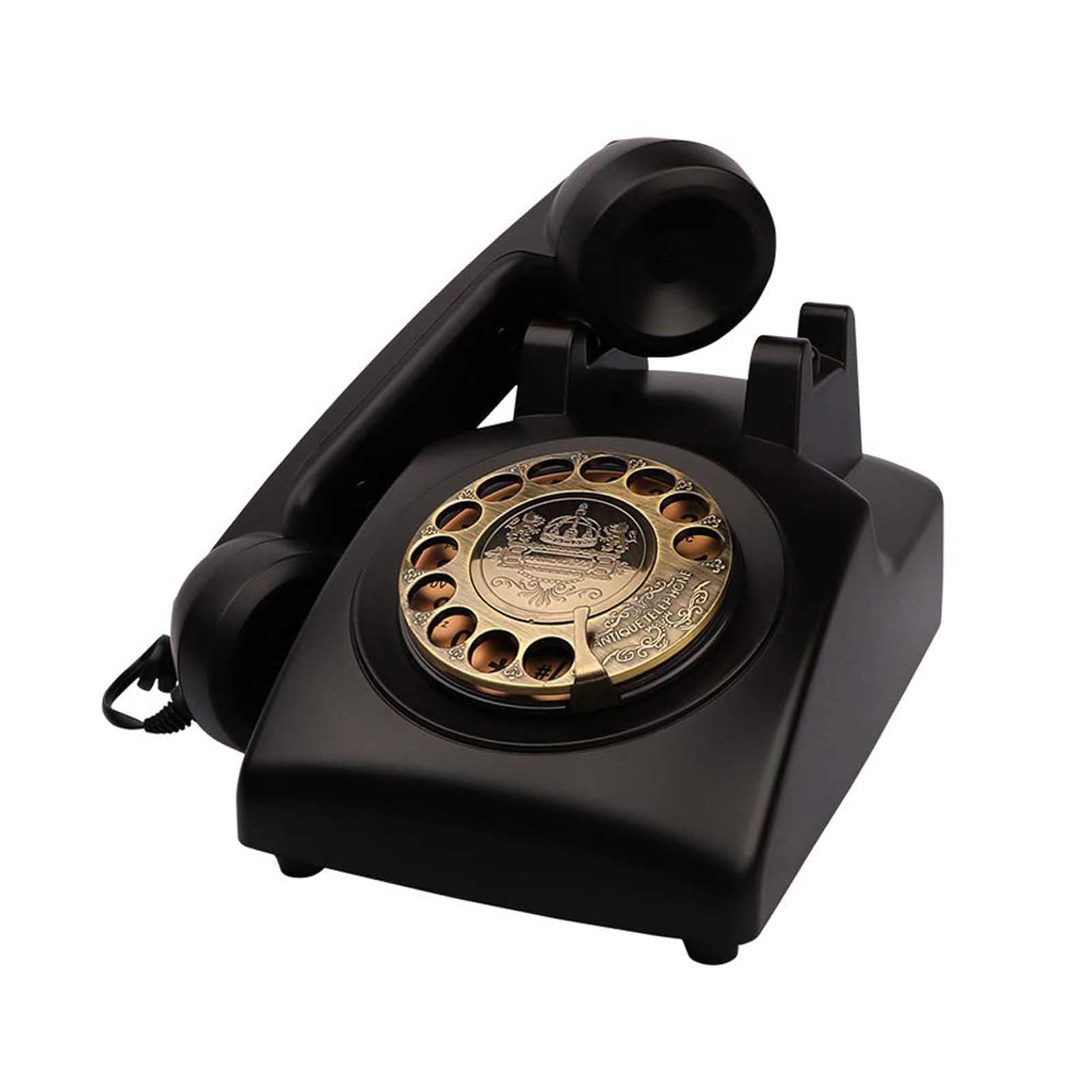 z kręconym przewodem, telefon stacjonarny, zabytkowy tarczą, staroświecki, klasyczna dekoracja(Red)