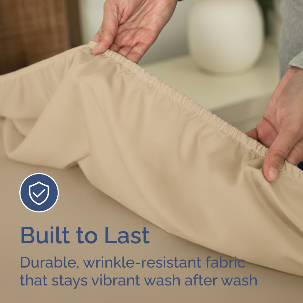 Drap-housse pour très grand lit, drap-housse simple uniquement, literie de luxe ultra douce avec poches profondes de 20,3 à 40,6 cm, respirante, rafraîchissante et infroissable, facile d'entretien