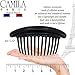 Camila Paris MP978/2 French Hair Side Combs, Black Curved Interlocking Combs French Twist Hair Combs, Strong Hold Hair Clips for Women Bun Chignon, Up-Do Styling Girls Hair Accessories Made in France