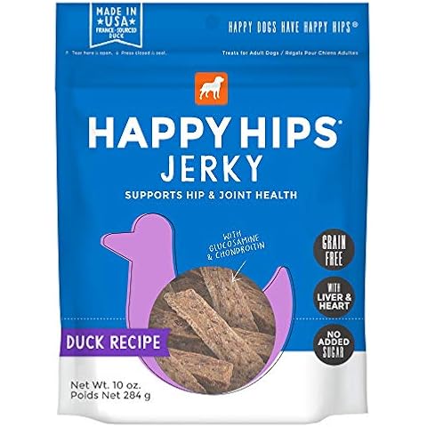 Happy Hips Jerky Dog Treats, Duck, 10 oz. Pouch Cover