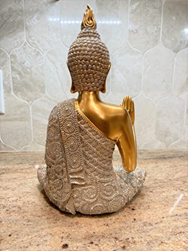 Estatua Buda Dorado Profundo 13 Pulgadas miniatura 7
