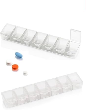 Luti Concept Weekly Daily Medicine Storage Box 7 Day Medicine Storage Container, Seven Compartment MEDICINE BOX 7 DAYS, One Week Medicine Storage Box