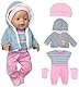 5pc Puppenkleider Set enthalten Mantel Bluse Hosen Hut und Socken für 43cm / 17 Zoll Neugeborene Babypuppen (Keine Puppe)