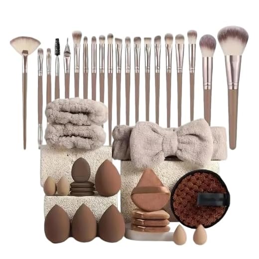 Pinceaux De Maquillage - Ensemble D'outils De Maquillage 40 Pièces | Accessoires De Maquillage Pour Débutants | Éponge De Maquillage | Bandeau De Cheveux | Pinceau De Maquillage