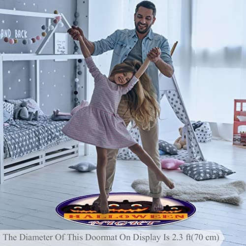 Tapis de sol circulaire Halloween antidérapant pour entrée propre - 4