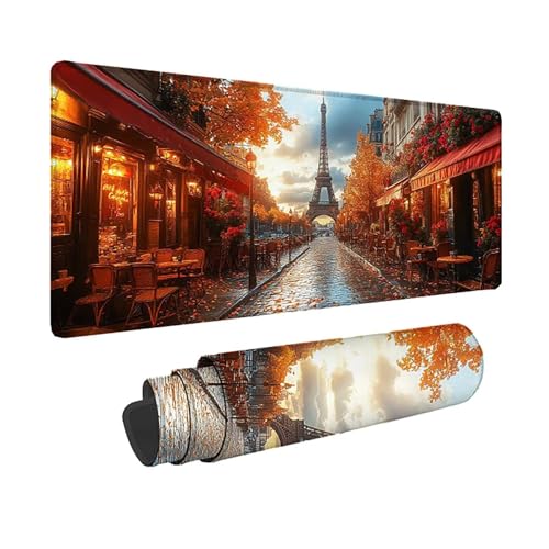 Tapis de souris XXL jaune design Paris pour gamer et PC
