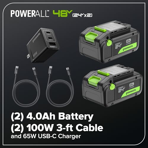 Greenworks 48V 16" Electric Chainsaw w/ 2x 4.0Ah Batteries & Charger (CS4816C) - image 9