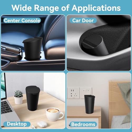 Topfit Auto Mülleimer mit Deckel Silikon Universal Handy Abfalleimer für Getränkehalter in der Konsole oder Tür Mini Müll Kann Behälter für Auto Haus Büro Küche Wohnzimmer (Schwarz) – Bild 5