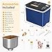 SUNVIVIPRO 21-in-1 Programmable Bread Machine, 2.2LB Break Maker with Nonstick Pan & Digital Touch Panel, 3 Loaf Sizes 3 Crust Color, Keep Warm & 15H Timer, Bread Making Kit & Breakfast Maker, Blue