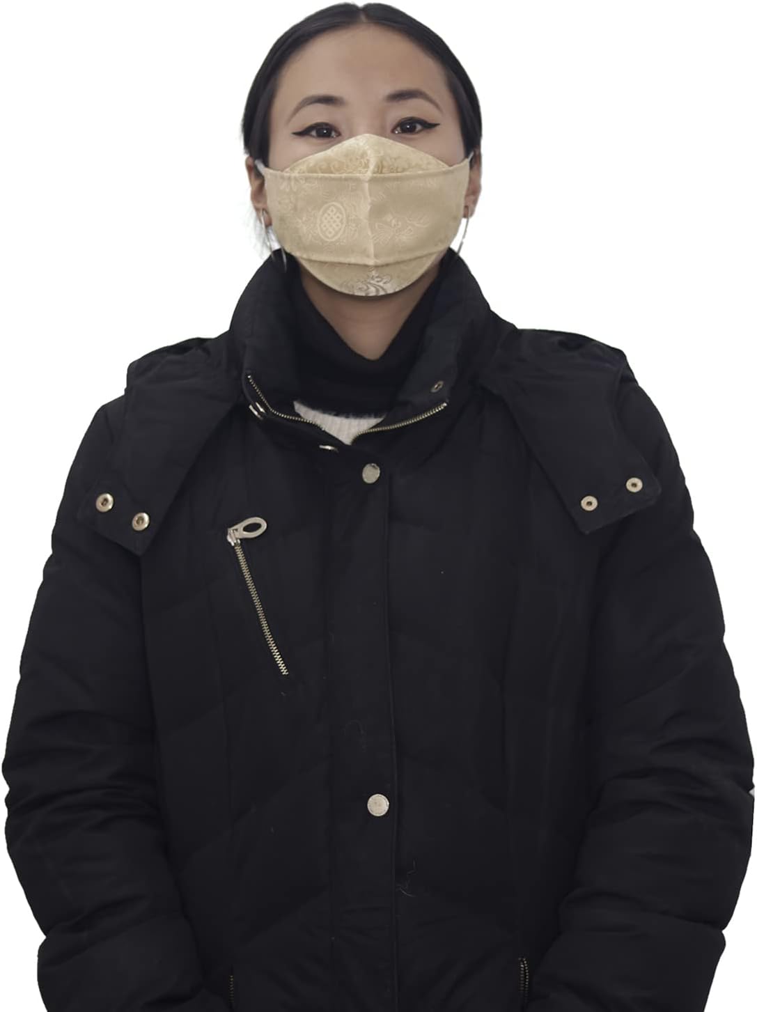 A T E L I E R stanzin Brocade mask Beige