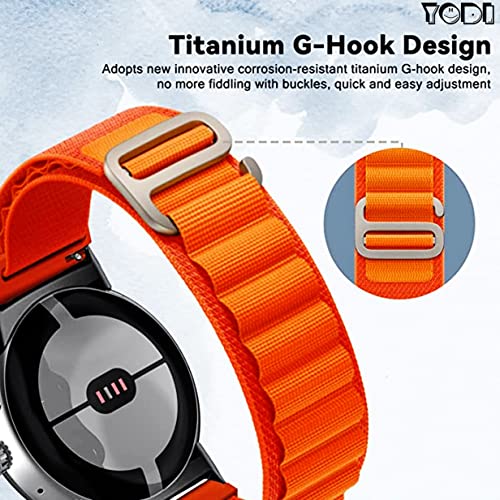 Image of YODI Nylon G-Hook Watch Strap Band for Redmi Watch 5 Lite Smartwatch Only Straps Accessories for Men and Women (ALPINE-ORANGE)