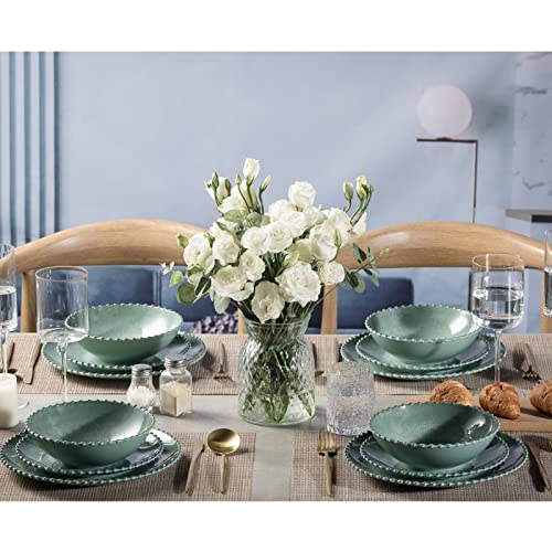 Missyip Melamine Dinnerware Set - 12 Piece Fine Kitchenware, Service For 4, Plates Bowls Multicolor Dishwasher Safe, Food Grade Dinnerware Sets #TOP4