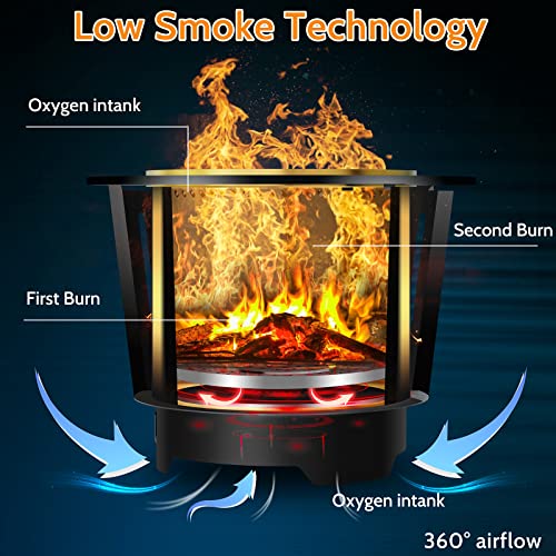 Smokeless Fire Pits For Outside, Wood Burning Outdoor Firepit With Removable Ash Pan, Waterproof Carry Bag Poker, Stainless Steel Portable Fire Pit Bonfire For Patio Backyard Camping (24 X 17 Inches) #TOP2