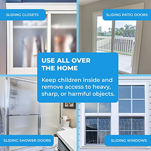Eco-Baby Sliding Door Lock, 4 Pack Child Proof Safety Window Locks For Glass Doors (Grey) #TOP5