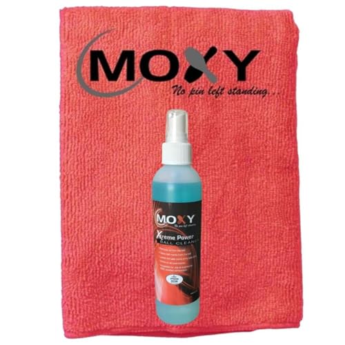 Bowlerstore Products Moxy Xtreme Power Clean Ball Cleaner 8oz Spray Bottle with Moxy Micro Fiber Cleaning Towel (Red)