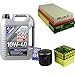 Produktbild Filter Set Inspektionspaket 5 Liter Motoröl MoS2 Leichtlauf 10W-40 MANN-FILTER Luftfilter Ölfilter