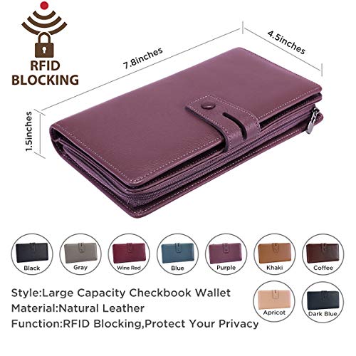 image for Itslife Womens Wallet,Large Capacity RFID Blocking Leather Wallets Cre