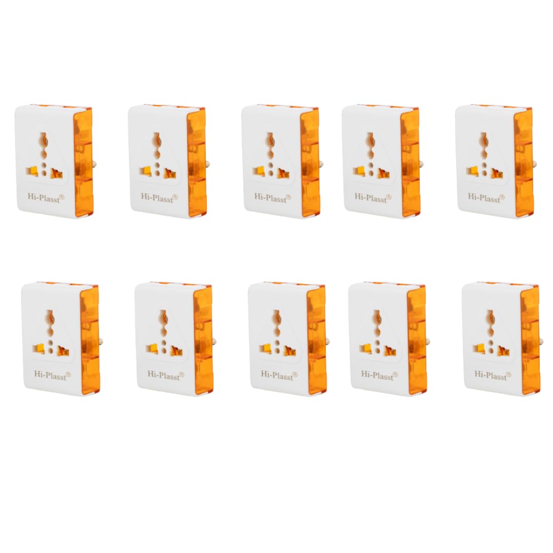 Hi-Plasst 3 Pin Multi Plug Socket (Pack of 10) - Universal Travel Adapter for India | USA/UK to India Converter Plug | 2Pin & 3Pin Compatible | Multi-Power Socket for Home, Office & Travel Accessories-picture-17