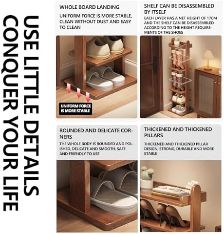 Shoe Storage Cabinet Cabinets Hallway Slim Cupboard Cupboards Hallways Slimline，Space-Saving Wooden Shoe Rack with Removable Shelves - Stylish Entryway Storage for Shoes, Boots, and Accessor