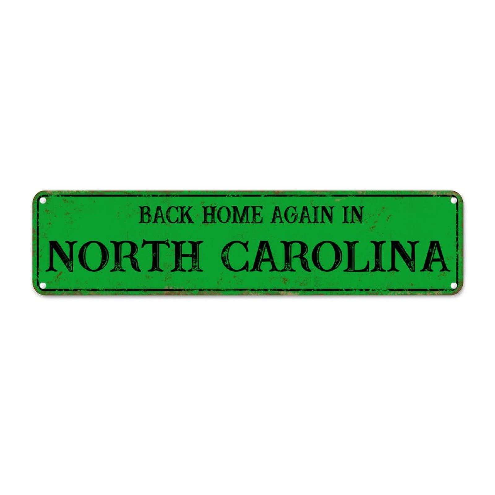 Plaque murale North Carolina en métal déco rétro de 61x15cm