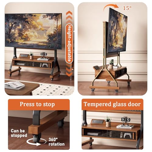 Soporte para TV rodante ajustable con ruedas miniatura 5