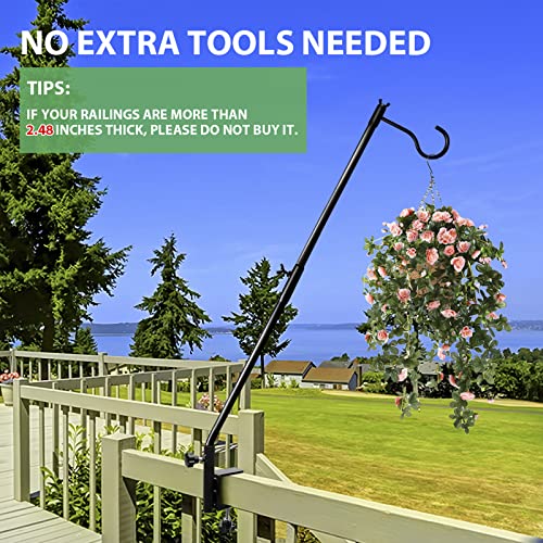 Funtife Suporte Para Alimentador De Pássaros Em Deck Corrimão, Mastro Cerca Resistente 30 Polegadas,