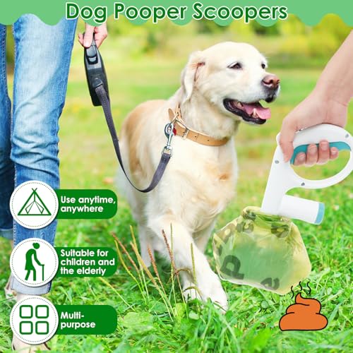 2 Stück Hundekotschaufel,28 * 10cm,Hundekotsammler aus Kunststoff, Kinderfreundlich,Tragbar Leicht und Langlebigem Hundekotgreifer für Rasen im Freien Gras und Kies für Hunde und Katzen(grün)