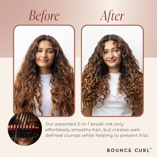 Image of Bounce Curl Define EdgeLift Brush - Curly Hair Brush for Defining Detangling and Sectioning Wavy Curly Coily Hair - Cherry