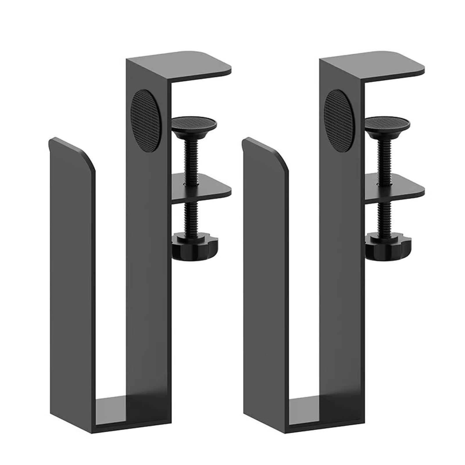 HDOYTXXM 2X Aluminum Alloy Headphone Storage Rack Double Hook Design Adjustable for Gaming Desk Vertical Space Saving Quick Assembly Holder