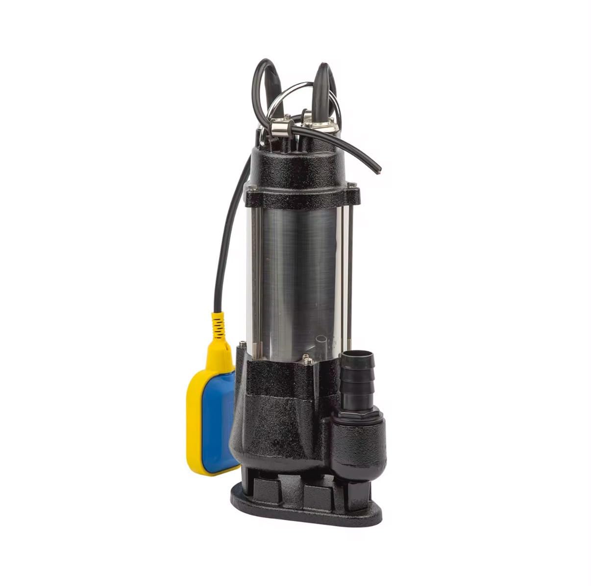 asian pumps submersible heavy sewage pump 0.5 hp with float switch | copper winding, 15000l/hr flow, 10m cable, 8m head, 220v power