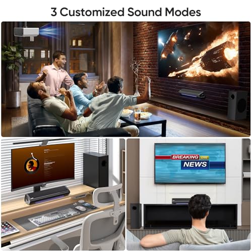 Saiyin TV Soundbar mit Subwoofer, 17-Zoll Soundbar für TV Geräte, 2.1ch Surround Sound System mit...