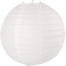 Paper Lanterns 12inch Round Cotton Paper White Chinese Japanese Hang Beauty Keep Shape Well Easy Install Collapse String Reflect with Light for Wedding Festival Baby Shower Lamp Decor 1pcs