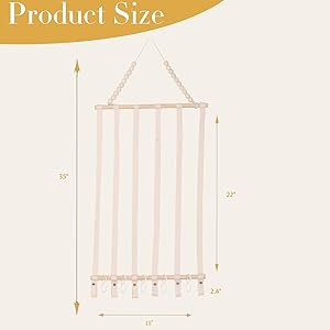 YOcity Bow Organizer for Girls Baby Headband Holder Bow Holder for Kids Hair Accessory Storage Headband Organizer for Girls Wall Room Baby Nursery Decors (Beige)