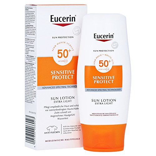 Lotion solaire Eucerin LSF 50+ protection UV maximale et texture légère