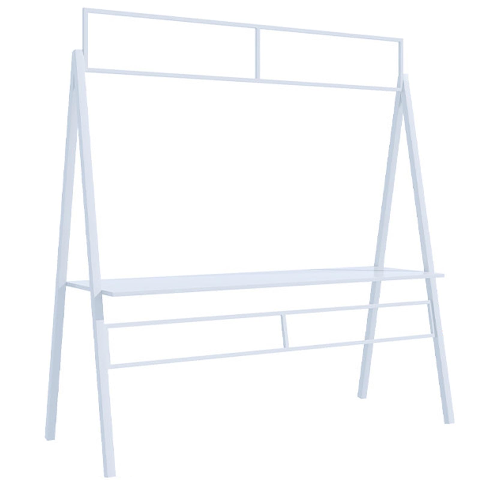 Carro de Venta Ambulante de 210 Cm de Altura con Repisa, para Mercados Agrícolas Al Aire Libre, Ferias Comerciales, Vendedores Ambulantes y Puestos de Venta(White,80x80x210cm/31x31x82in)
