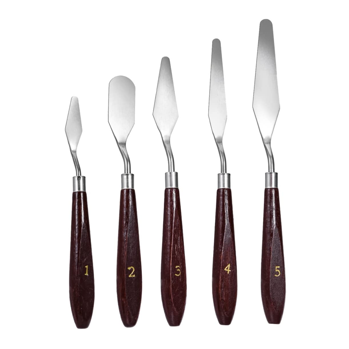 ARTIBETTER 5Pcs Stainless Steel Spatula with Handles for Oil Painting Mixing and Spreading Durable Metal Knives for Artists Art Students and Creative Hobbyists
