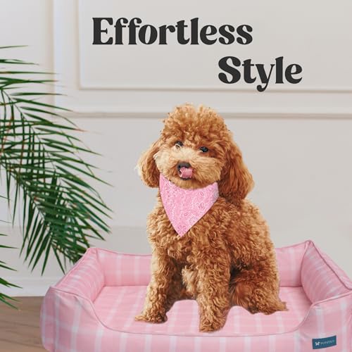Pupstilo Orthopedic Bolster Dog Bed – CertiPUR-US Foam, Recycled Polyester Canvas, Washable Cover, Anti-Slip Bottom, Large, Light Blue Check – Stylish Designer Dog Sofa by Pupstilo - Image 2
