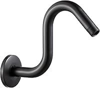 Vista 12 de OFFO Brazo de extensión de cabezal de ducha de 12 pulgadas, brazo de ducha en forma de S de bronce aceitado con brida, extensión de ducha de cuello