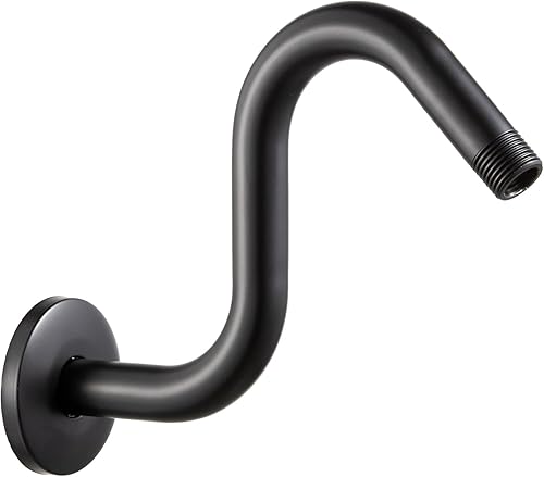 Vista 41 de OFFO Extensión de cabezal de ducha de 12 pulgadas, brazo en forma de S de bronce aceitado con brida, extensión de ducha de cuello de ganso de gran