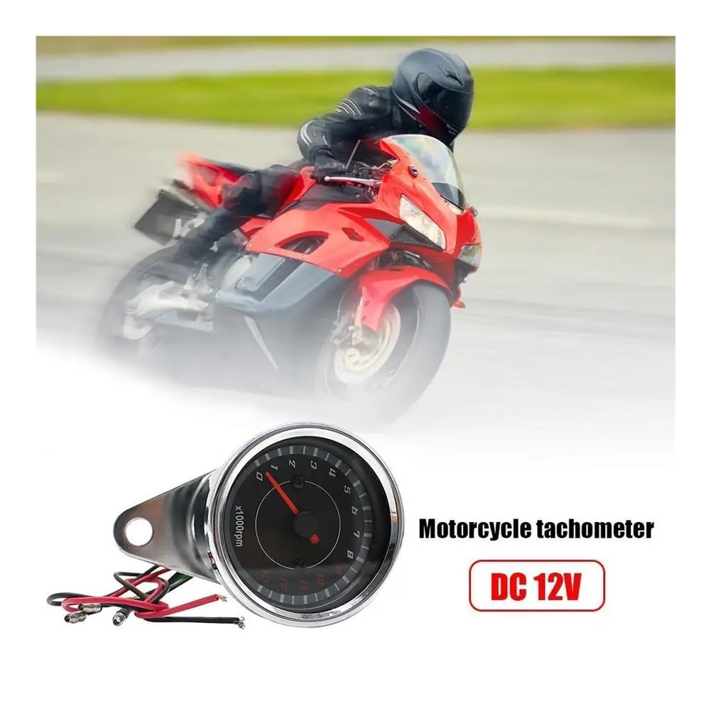 Compteur vitesse moto Compte-tours Universel Pour Moto 12 V Avec Rétroéclairage LED Bleu, Compteur De Vitesse 1000 Tr/min, Jauge Tachymètre