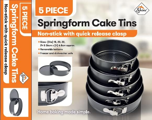 5 Pcs Round Non-stick Springfoam Cake Pan Bake Tray Tins Parties Wedding Parties
