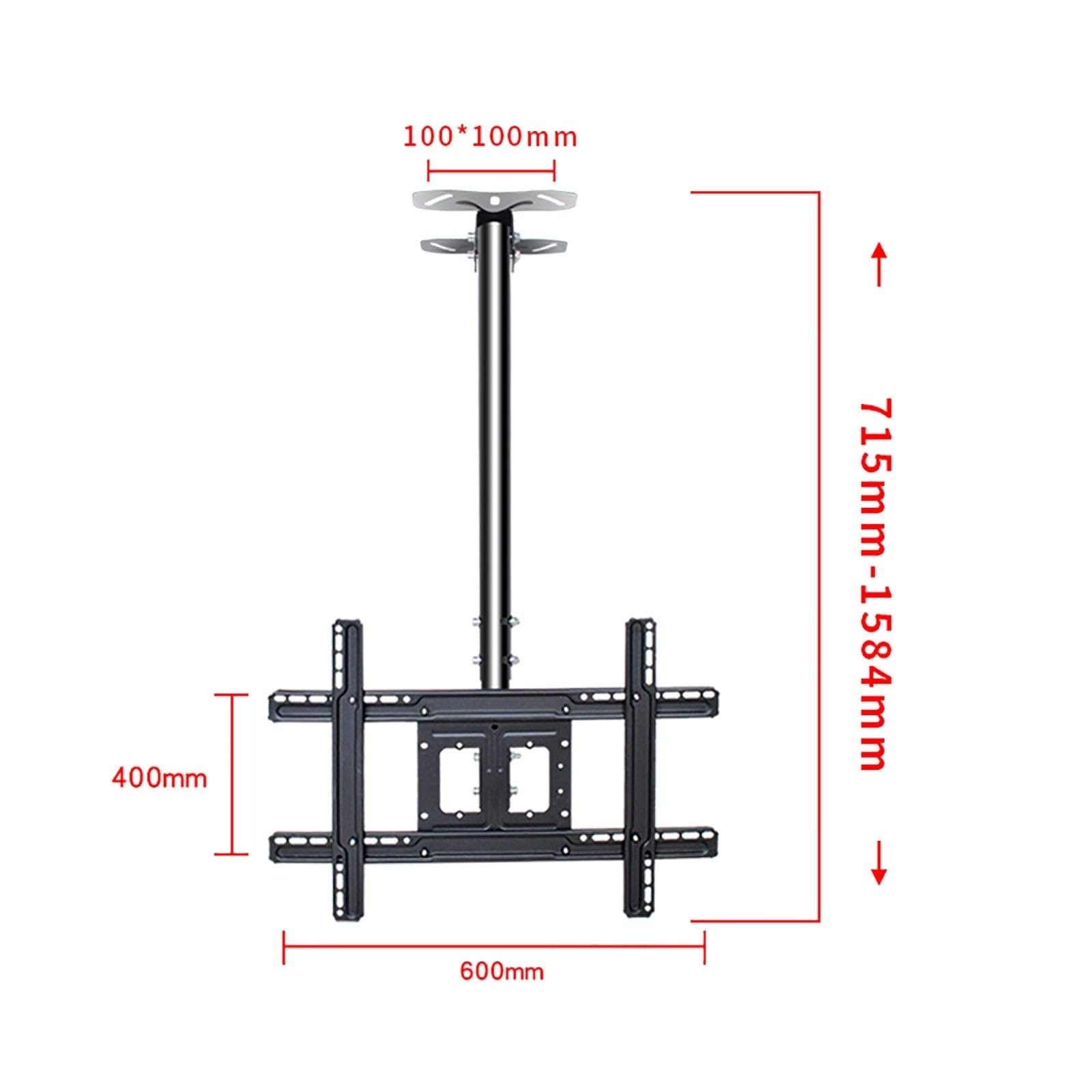Regulowany uchwyt sufitowy do telewizora – uchwyt ścienny do telewizora uchwyt sufitowy do telewizora, pasuje do większości ekranów LED 81.3 cm-152.4 cm, uchwyt na telewizor, regulowany pochylenie