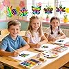 JULMELON 36 Pcs Spring Bugs Scratch Cards, Flower Rainbow Magic Color Art Crafts Kit with 12 Bamboo Stylus and 36 Ribbon for Kids School Classroom DIY Spring Crafts Art Project #4