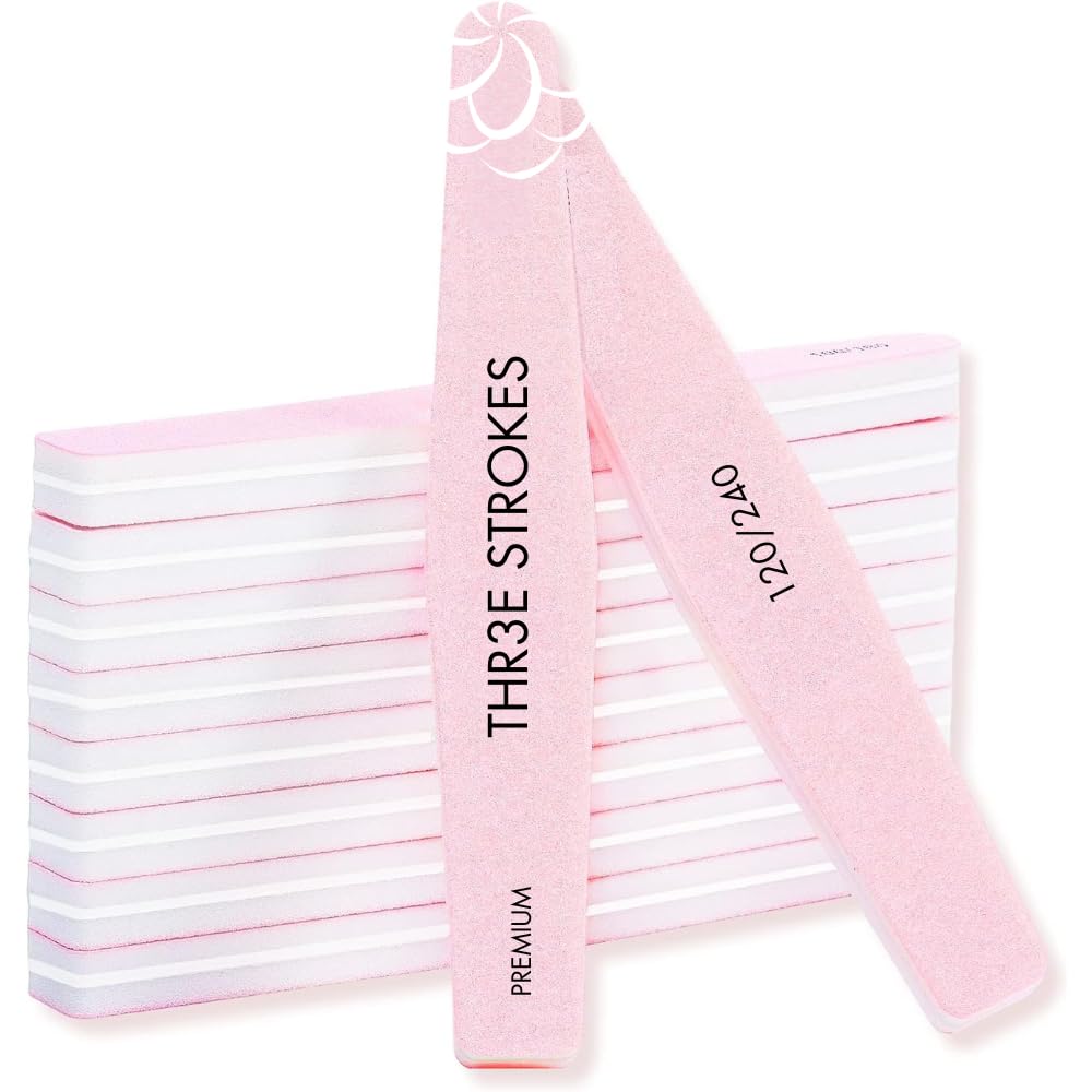 THR3E STROKES Nail Buffer Block Nail Prep Sponge Nail Files 120/240 Grit Pink Nail Sanding Buffer for Acrylic Nails 10Pcs Professional Nail Supplies Pedicure Nail Buffers Manicure Tools-image-25